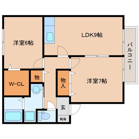 岡寺駅 徒歩3分 2階の物件間取画像